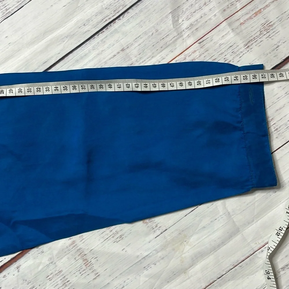 100% Silk Blue Silk Blouse with Knot Buttons - Picture 13 of 16